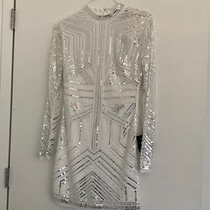 Star of the Party White Sequin Long Sleeve Bodycon Dress from Lulus